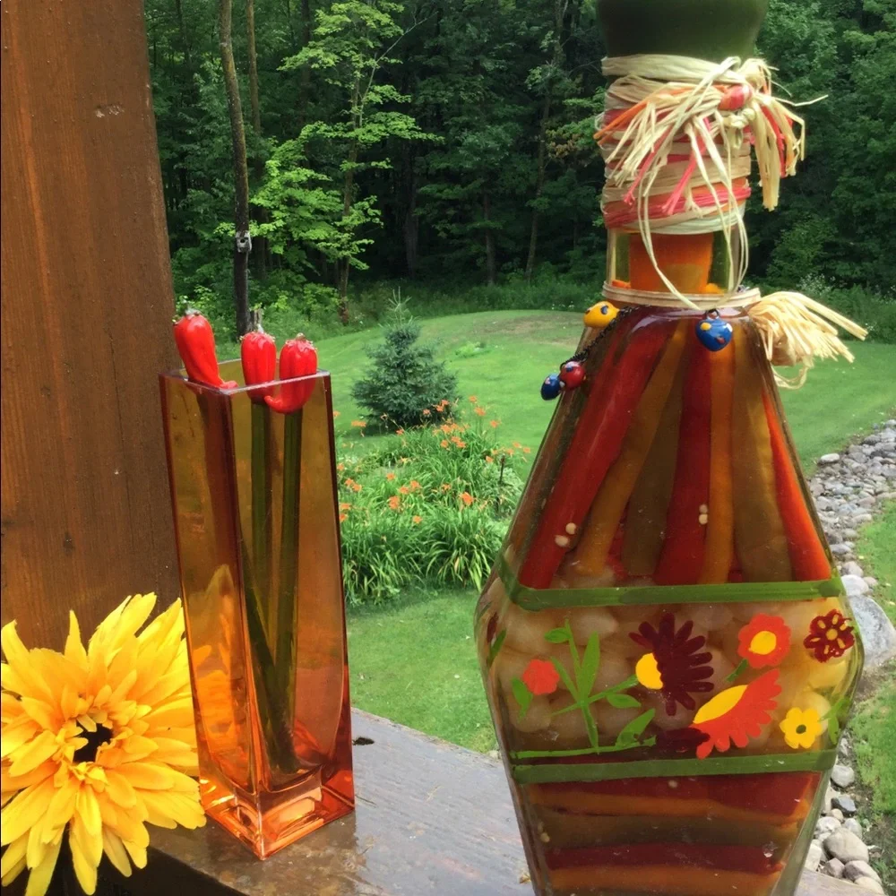 🍊 Bud VASE Orange Glass Bud Vase Rectangular  8